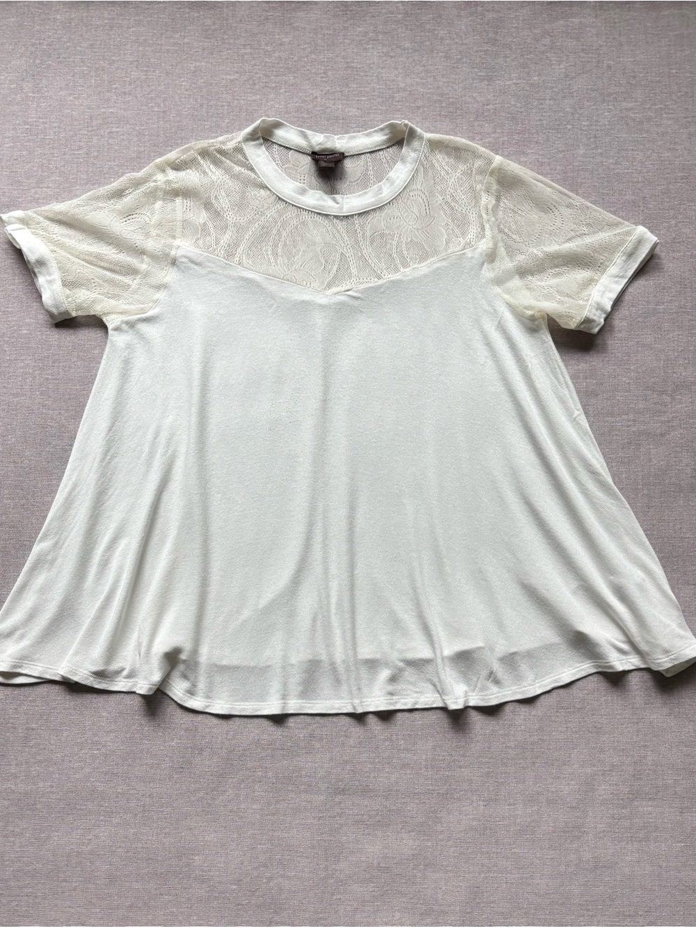 Free Press cream lace blouse fairycore whimsical XS